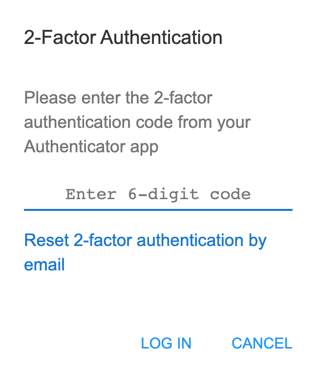 Two-factor login form
(TOTP version)