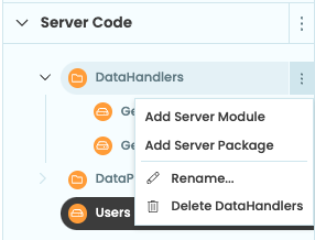 Adding things
inside a Server Package