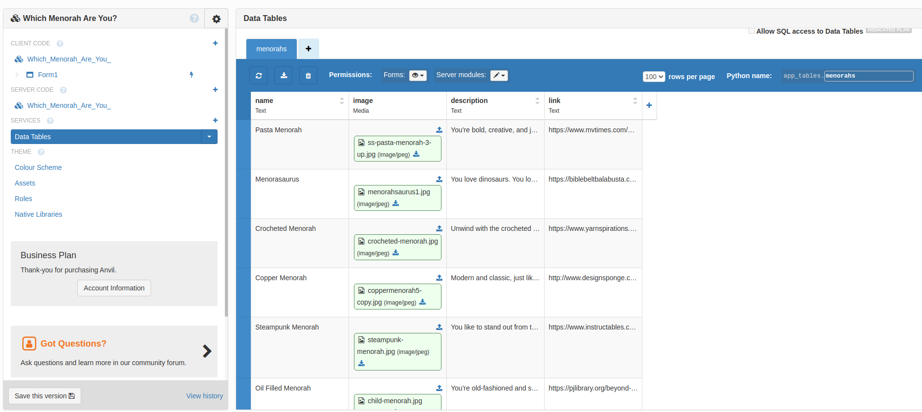 It&rsquo;s easy to store all kinds of data in a Data Table.