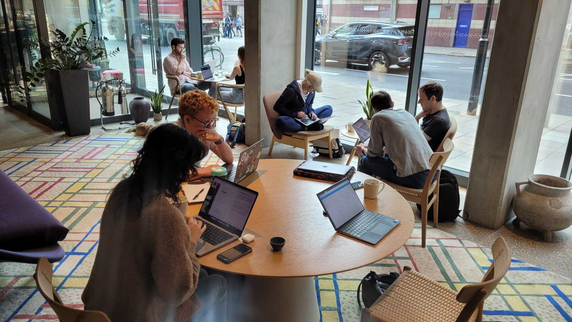 Getting the team together in London for a day
(Yes, that&rsquo;s a dog you see behind Patricia&rsquo;s head. She&rsquo;s called Luna, and she&rsquo;s adorable.)