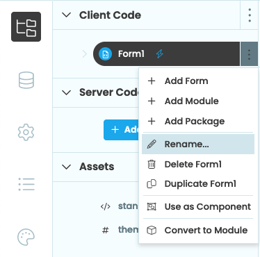 Rename your form