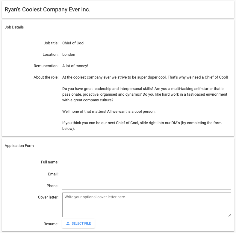 Finished input fields